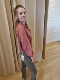 hemd met patroon donkerrroze