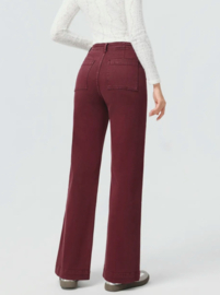 Sister wide jeans met hoge taille  bordeaux  ST 6039