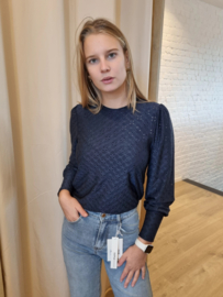 bloesje met ajour marineblauw JDY