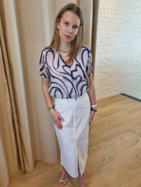 JDYJENIFY LIFE S/S SHIRT WVN wit/lila