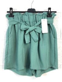 shortje met striklint viscose muntgroen