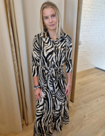 maxi-hemdjurk met kaki print