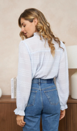 blouse zigzagmotief baby blauw
