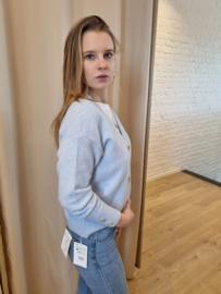 cardigan met hartjes lichtblauw