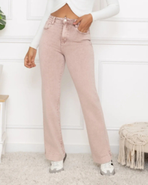 FR hoge taille wide fit zacht roze