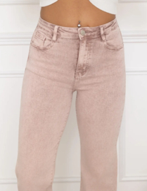 FR hoge taille wide fit zacht roze