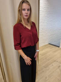 blouse met V-hals en 3/4 mouw JDY bordeaux