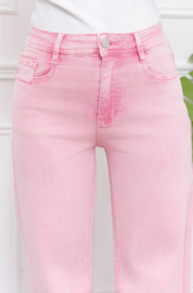 FR hoge taille wide fit washed roze