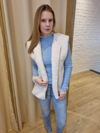 zacht gevoerd jasje teddy crème wit