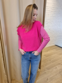 ruimer truitje zonder mouwen fuchsia