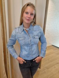jeanshemd met strass