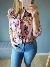 blouse strik vlinder roze