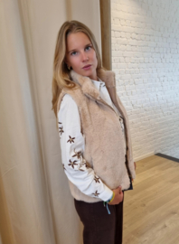 donsjasje met rits donkerbeige