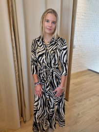 maxi-hemdjurk met kaki print