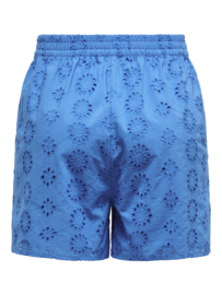shortje met broderie azuurblauw JDY