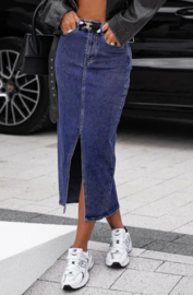 midi-jeansrok donkerblauw