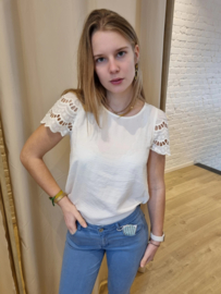 bloesje met kanten mouwtjes wit JDYHANNAH