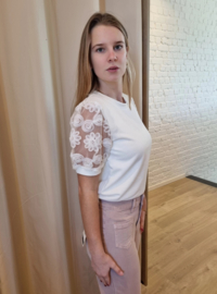 JDYFAIRVIEW LIFE S/S SWEAT JRS ECRU