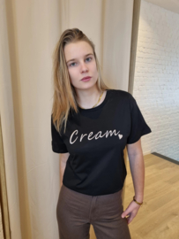 T-shirt cream zwart