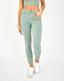 medium hoge taille licht kaki super stretch E6772