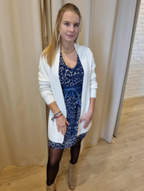 losse jurk blauwe luipaardprint