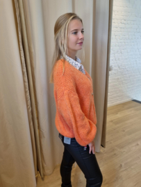 hemdje met korte mouwtjes en bruin/blauwe print