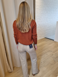 cardigan met grote knopen roest