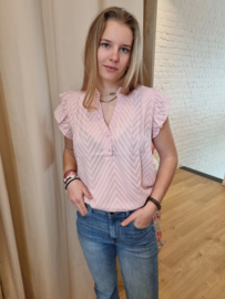 blouse met broderiedetail roze