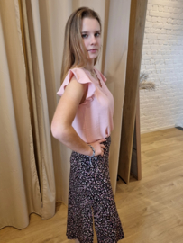 speelse rok met kleine fuchsia print