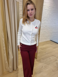 cardigan met kersje ecru