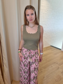 JDYNANNA S/L SCALLOP EDGE TOP KNT NOOS kaki