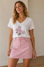 T-shirt roze bloem