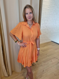 jurk met frulletjes oranje