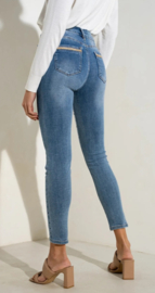 Onado slim jeans met detail washed blue H2594
