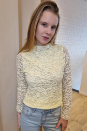 kanten top gevoerd lichtgeel