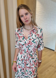 maxi-jurk viscose bloemen wit