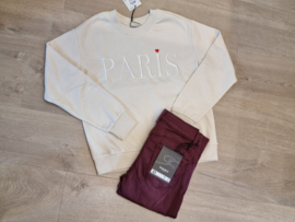 sweater Paris heart crème