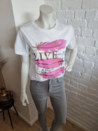 T-shirt live roze