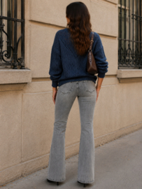 Grijze bootcut jeans - high waist flared - bootcut fit - bleached grey - gebleekt jeansgrijs