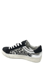 sneaker reptielenprint en glitter zwart