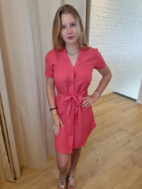 JDYCAYA LINEN S/S SHIRT DRESS WVN DIA koraal