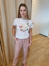 T-shirt hartjes roze