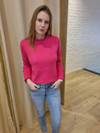trui met frulletje zacht fuchsia