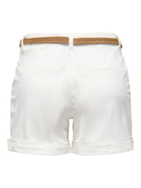 JDYCHICAGO CHINO SHORT met riem wit