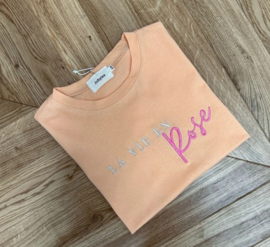 T-shirt la vie en roze perzik