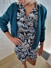 losse jurk met blaadjesprint