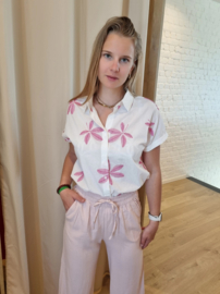 hemdje zonder mouwtjes broderie roze suzzy&milly