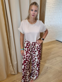T-shirt met ronde hals en gouden afwerking beige