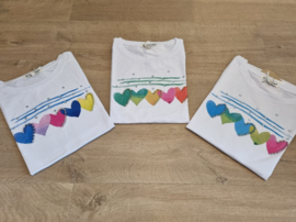 T-shirt hartjes colour  (verschillende kleuren)