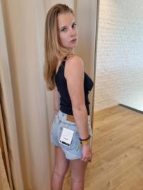 Toxik3 jeansshortje met madeliefjes H2776